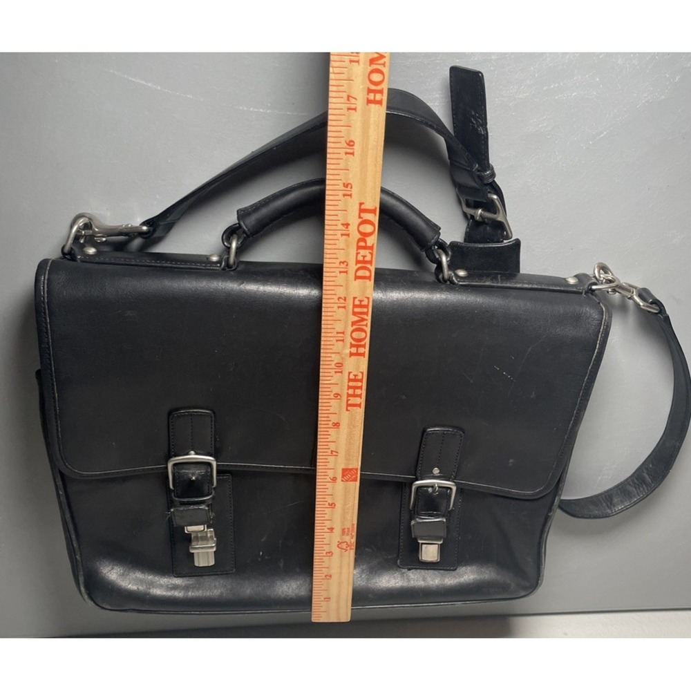 Vintage COACH F06455 Thompson Black Leather Briefcase Laptop Messenger Bag - Picture 11 of 16